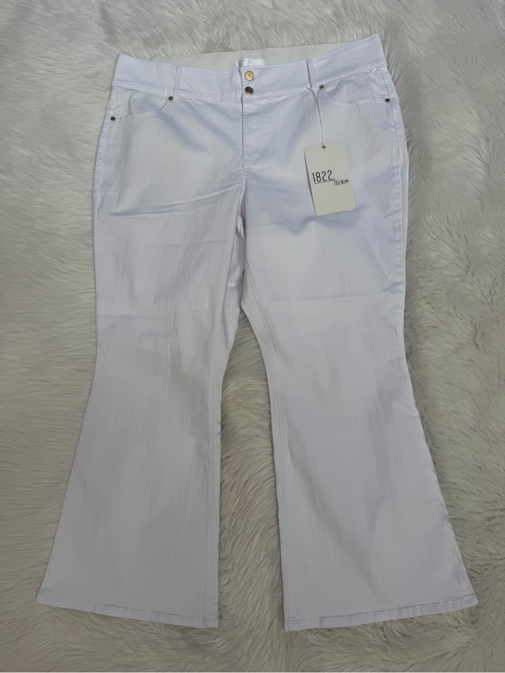 1822 Denim White Fit & Lift High Rise Flare Jeans Size 22W